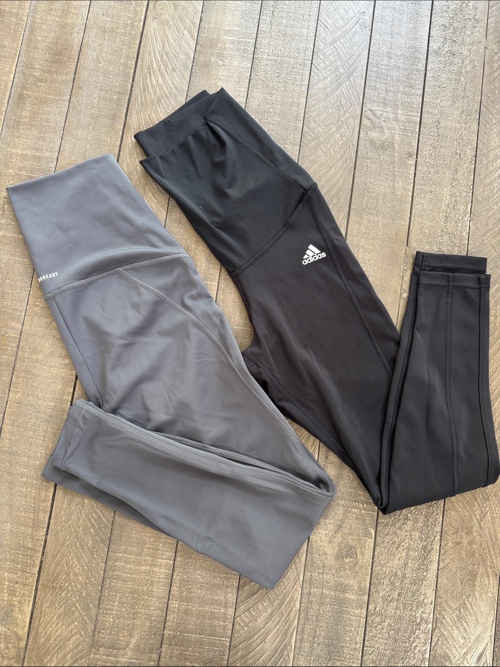 adidas Black and Gray Women's Maternity Aeroready Primegreen leggings